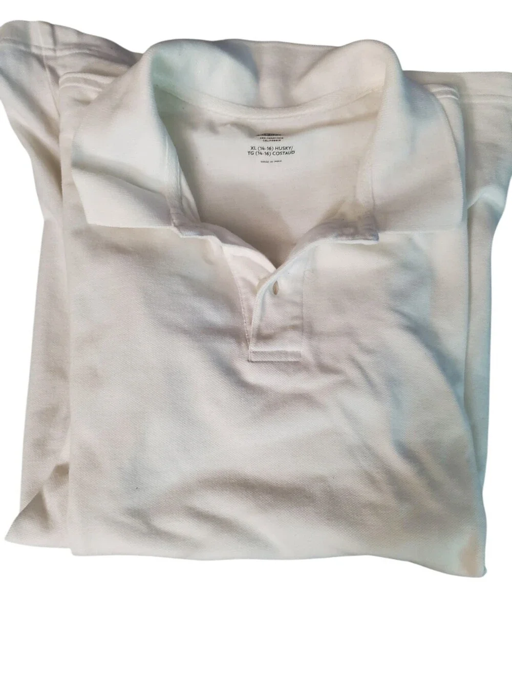 Old Navy White Boy's Polo Shirt XL Husky 14/16